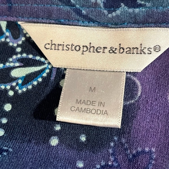 EUC Christopher& Banks vest- patchwork floral button up with pockets Sz M - Picture 9 of 10